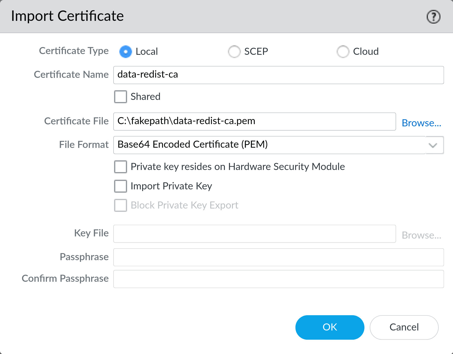 Import the CA certificate