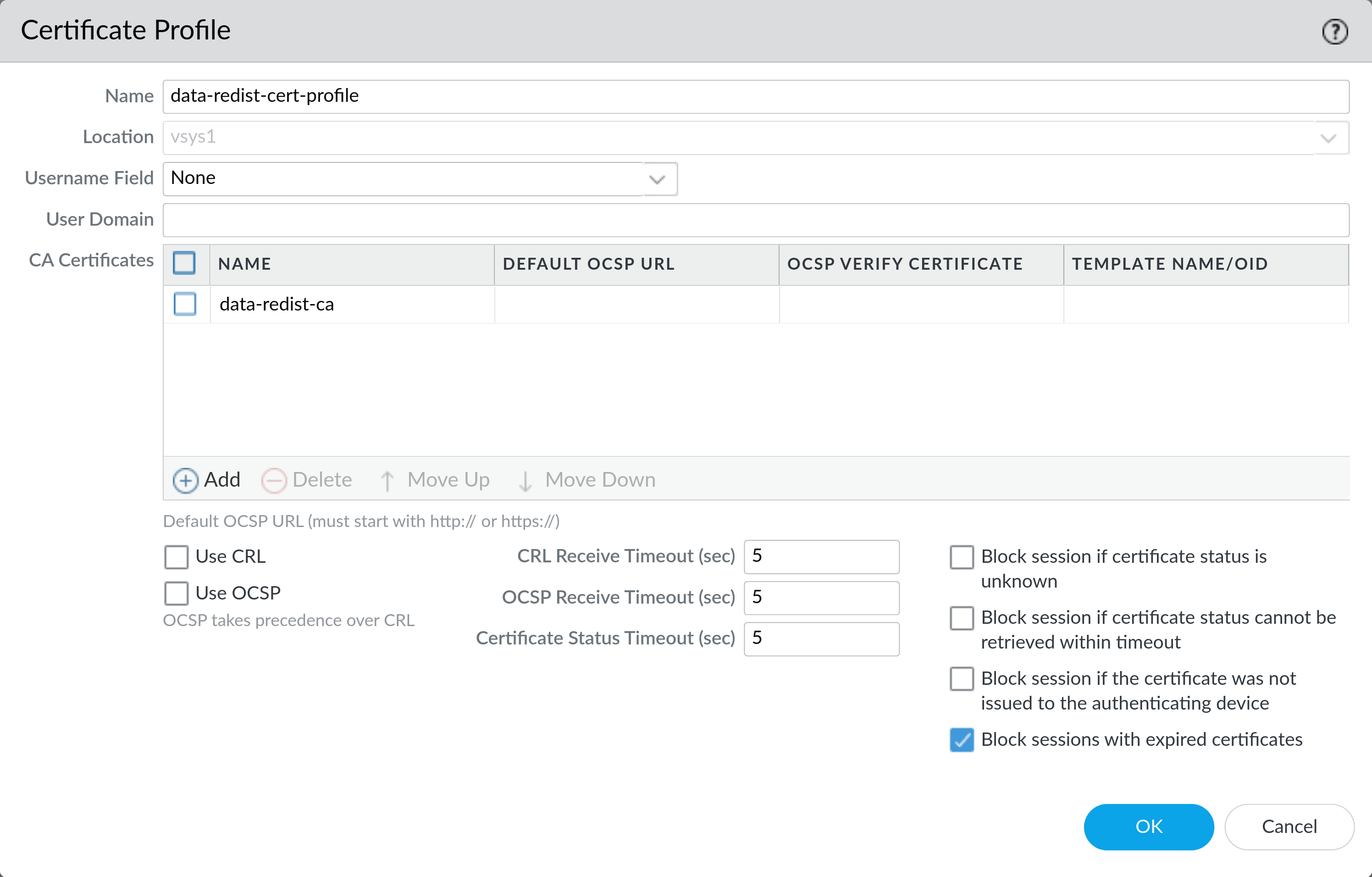 Configure a certificate profile